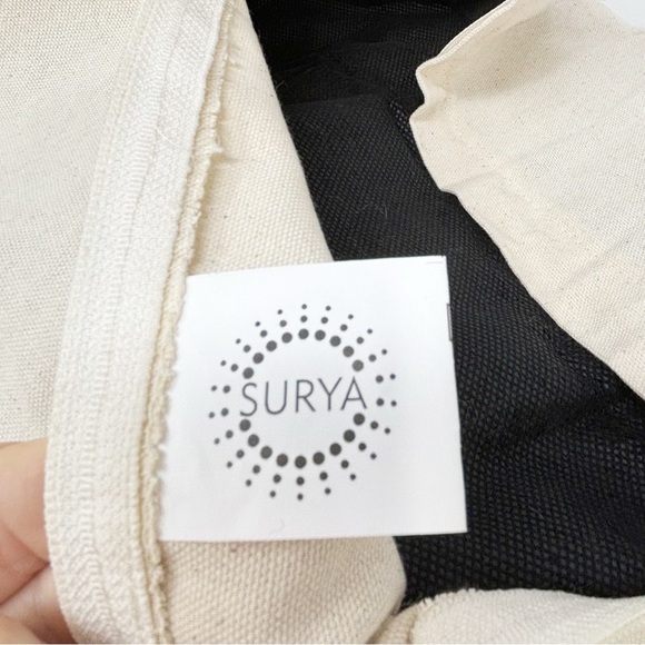 SURYA Gray Ivory Wool Blend Basket Weave Chunky Boho Pillow Cover 20” X 20” - Picture 7 of 8